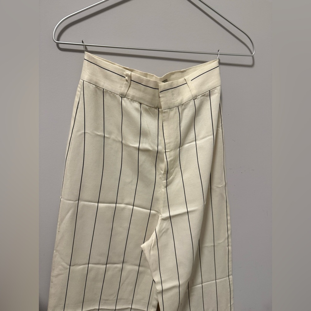 & Other Stories Cream and Black Striped Trousers - image 2